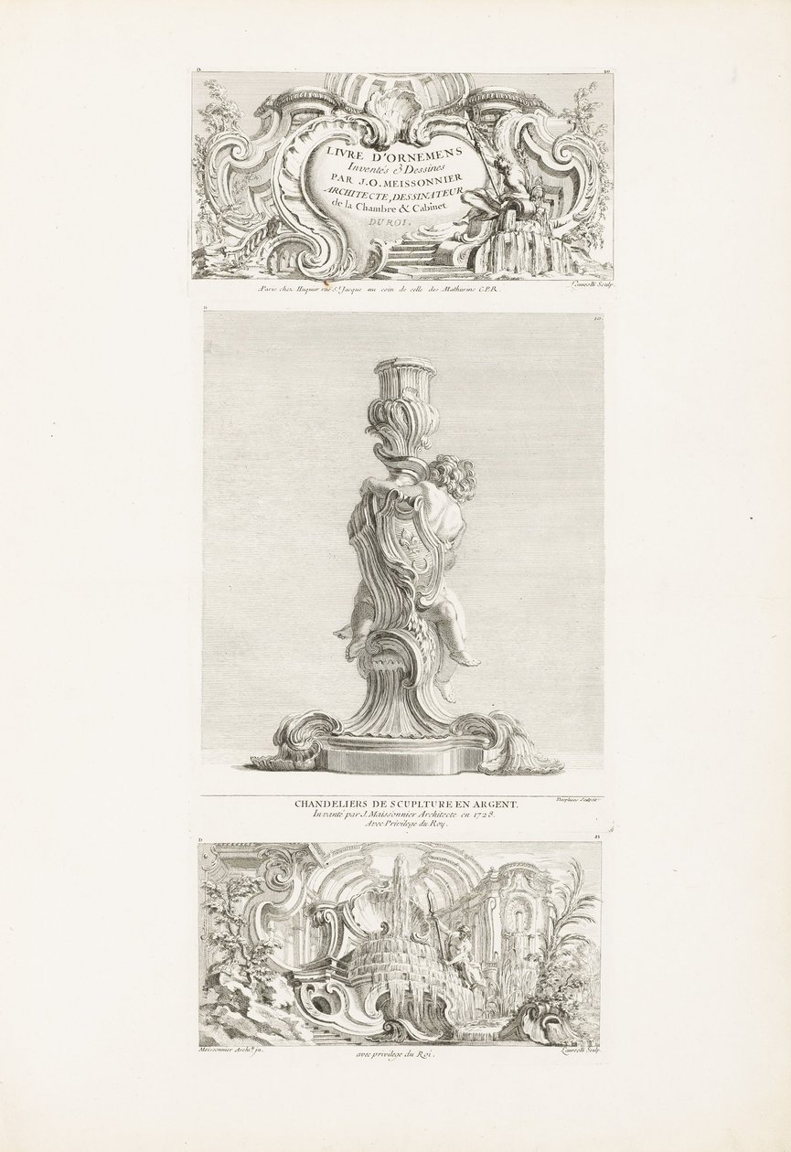 Livres DOrnemens Inventés und Dessines par J.A. Meissonnier Architecte, Dessinateur de la Chambre und C... door Juste Aurèle Meissonnier