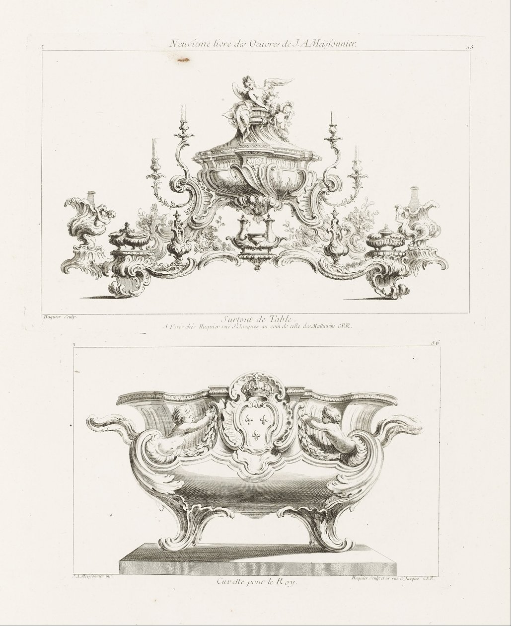Negende serie werken van J.A. Meissonnier, vooral tafelstukken door Juste Aurèle Meissonnier