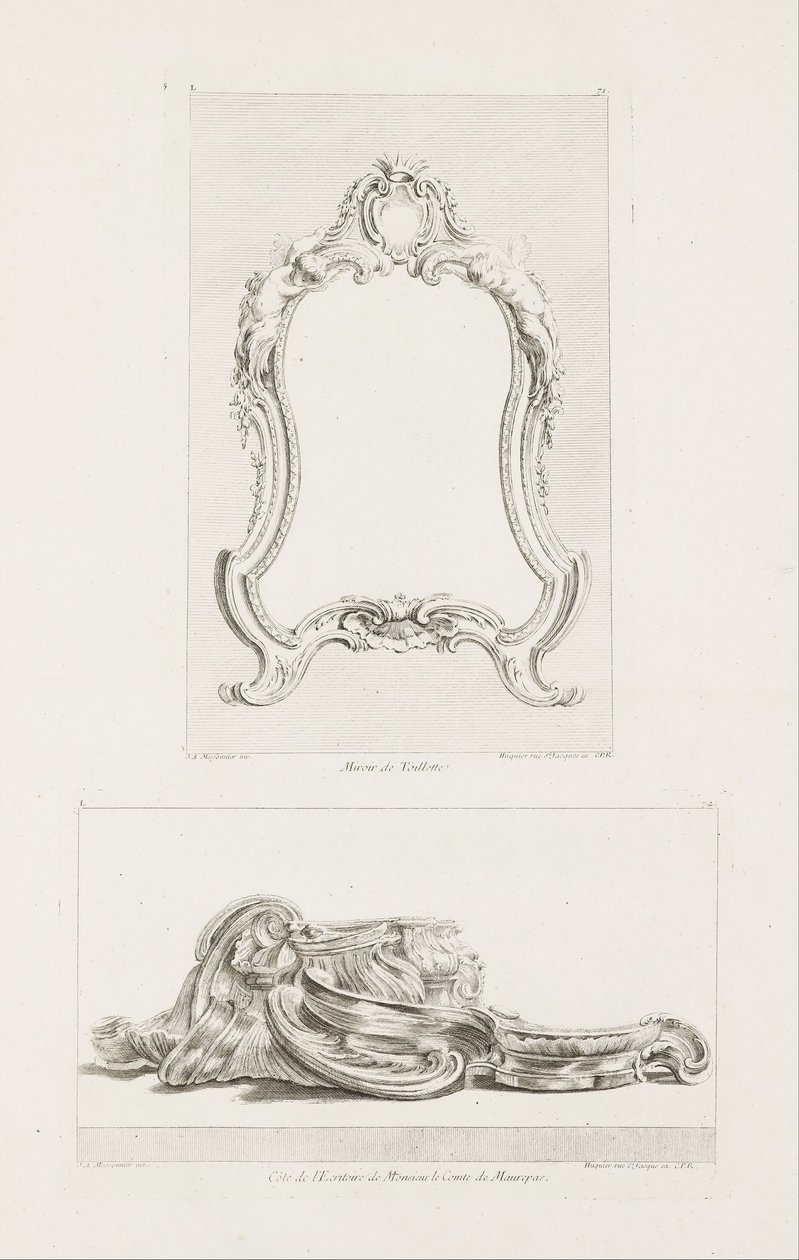 Miroir de Toillette, 5e plaat door Juste Aurèle Meissonnier