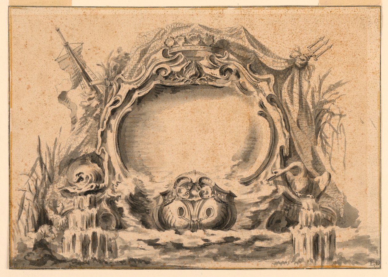 Kopie van een wapenschild in een van de feestpublicaties door Juste Aurèle Meissonnier
