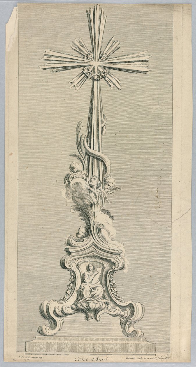 Ontwerp voor een altaarkruis door Juste Aurèle Meissonnier