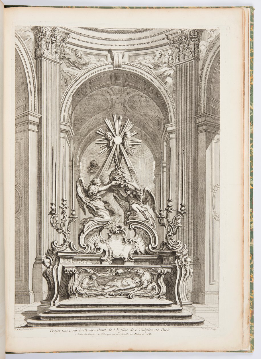 Ontwerp voor het Hoofdaltaar van de Kerk van St. Sulpice van Parijs, plaat 109, in Werken van Juste-Aurèle Meissonnier door Juste Aurèle Meissonnier