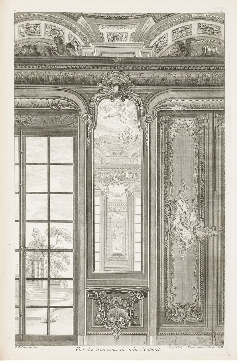 Vue des trumeaux du même Cabinet, 3e plaat door Juste Aurèle Meissonnier
