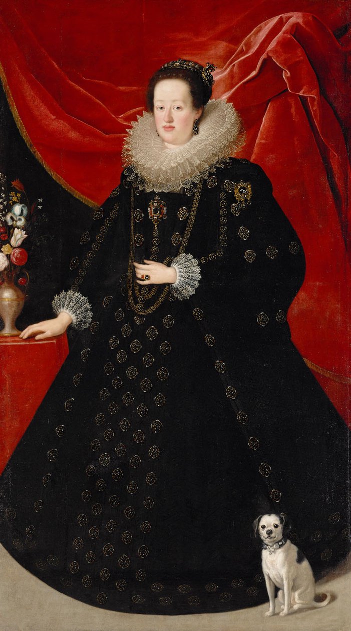 Eleonora Gonzaga (1598-1655), keizerin in zwarte jurk door Justus Sustermans