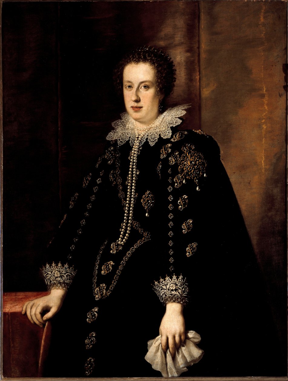 Portret van Claude de Medicis (Claudia de Medici) (1604-1648), vrouw van de Hertog van Urbino Federico della Rovere en daarna Aartshertog Leopold V van Oostenrijk Tirol door Justus Sustermans