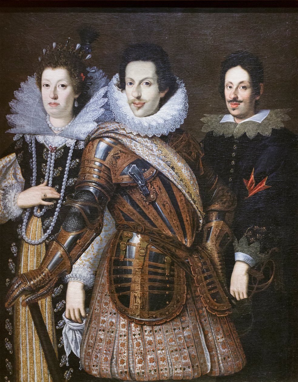 Cosimo II de Medici met zijn vrouw Maria Magdalena van Oostenrijk en zijn zoon Ferdinando II door Justus Suttermans
