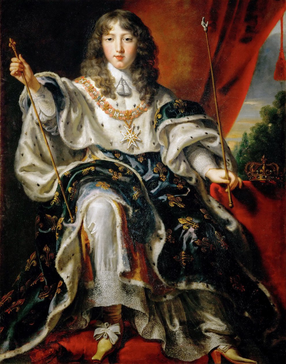 Lodewijk XIV, Koning van Frankrijk 1638-1715 in zijn kroningsgewaden door Justus van Egmont