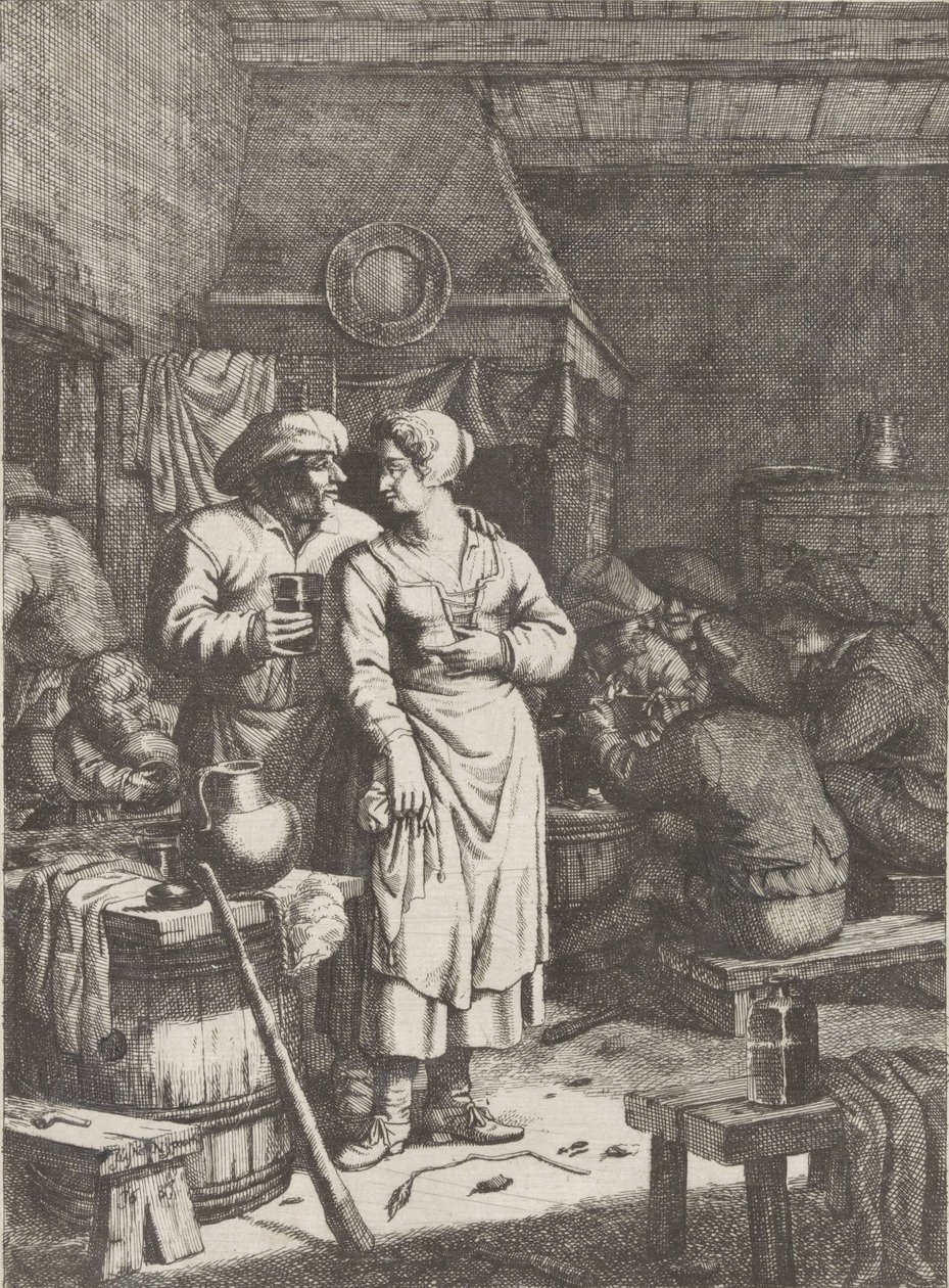 Kroegscène door Justus van den Nijpoort