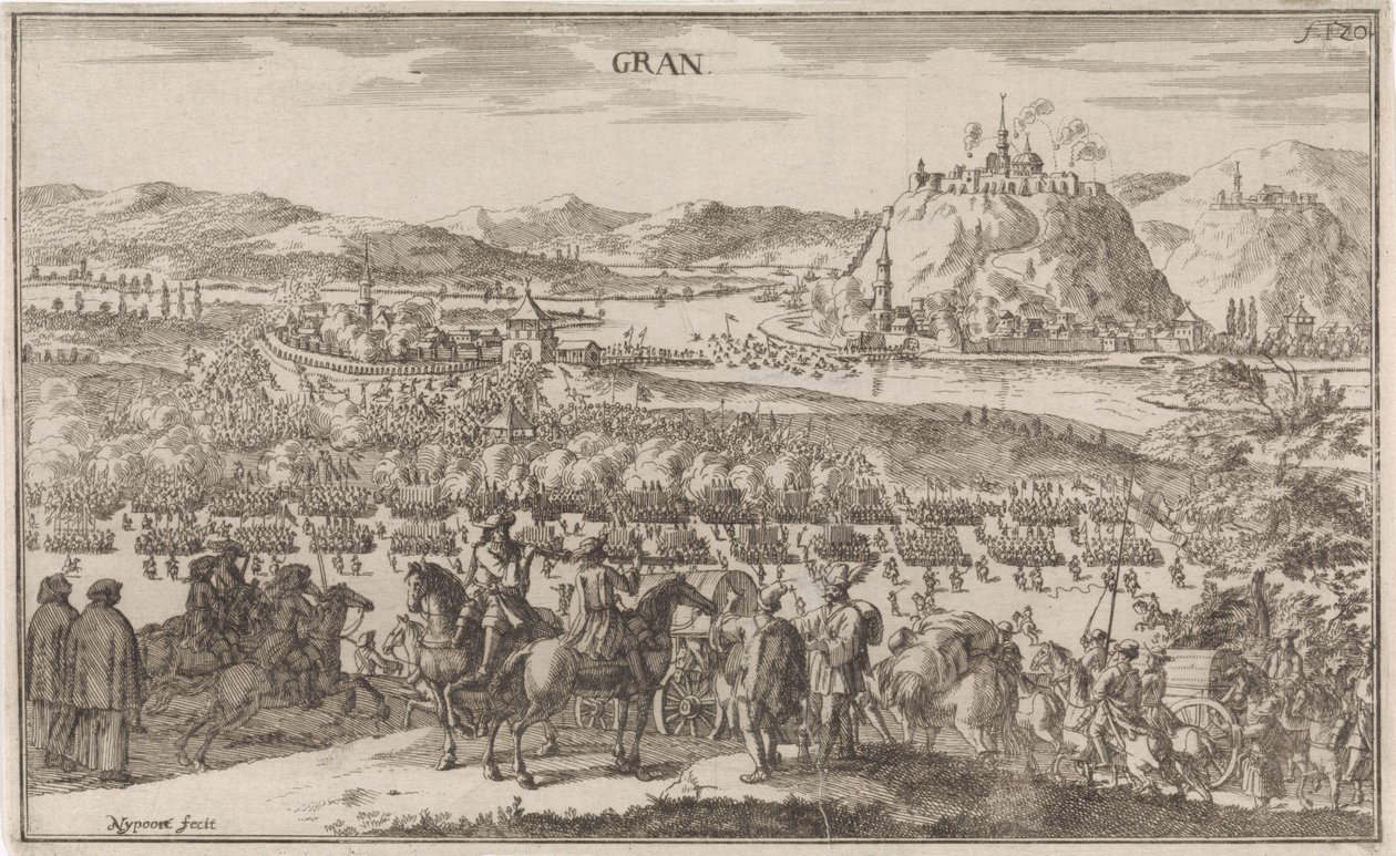 Slag bij Párkány in 1683 door Justus van den Nijpoort