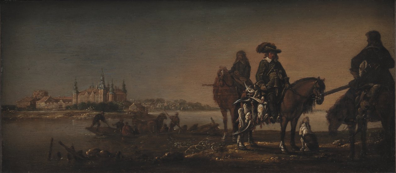 Prins Christian, de troonopvolger, eendenjacht bij kasteel Nykøbing door KMS 1530 Monogrammist A.M.