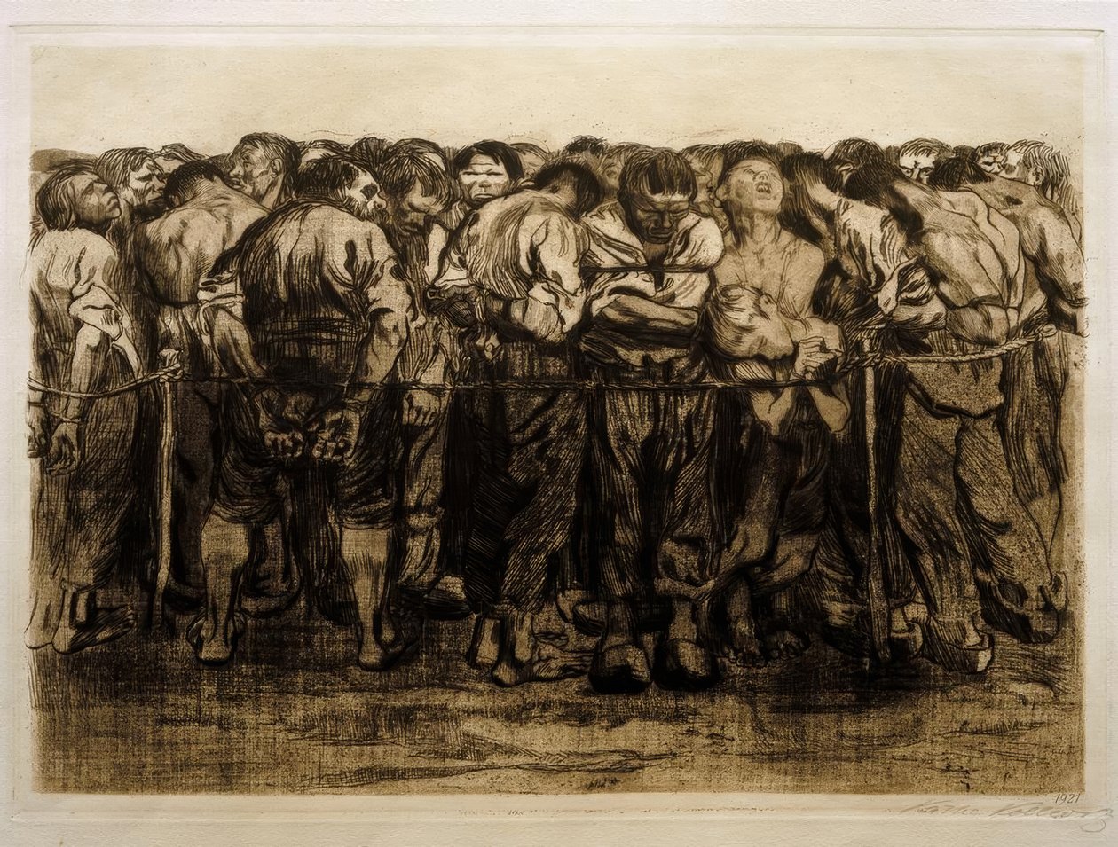 K.Kollwitz, De gevangenen door Käthe Kollwitz