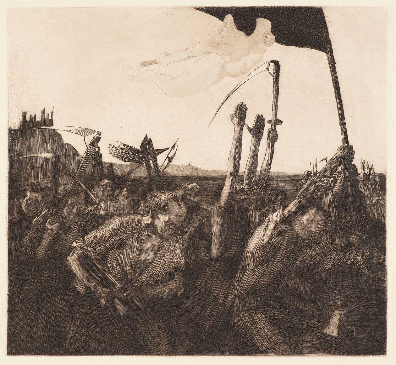 Opschudding (Uproar) door Käthe Kollwitz