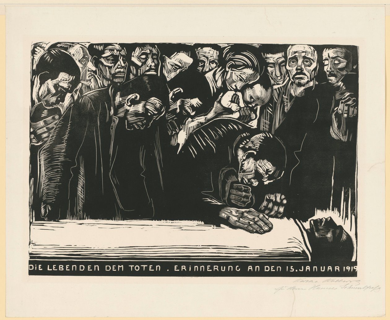 Herdenkingsblad voor Karl Liebknecht (3e en definitieve versie, 6e staat) door Käthe Kollwitz