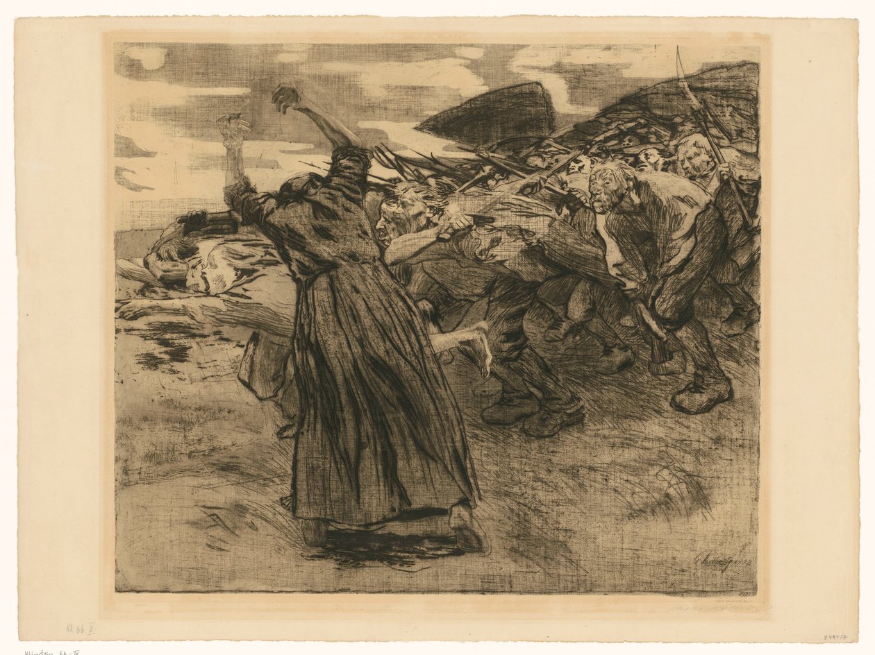 Losblad (blad 5 uit „Bauernkrieg“, 9e staat) door Käthe Kollwitz