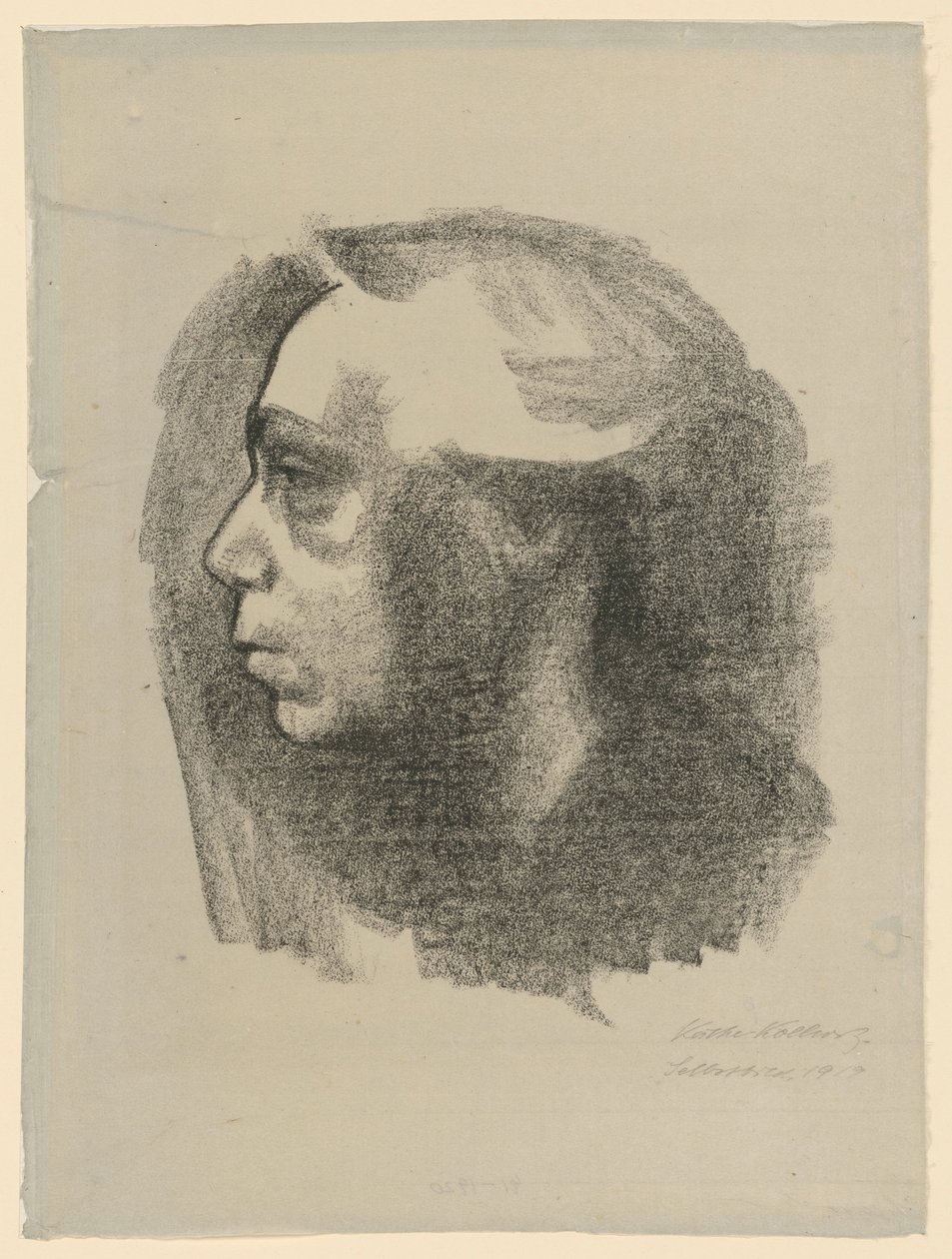 Zelfportret (1e versie) door Käthe Kollwitz