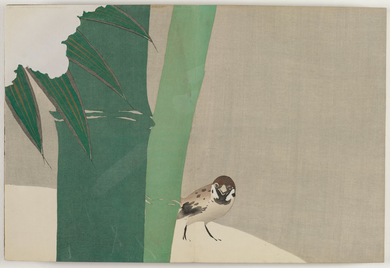 Bloemen van honderd werelden (Momoyogusa): Bamboe in de sneeuw (Secchuchiku) door Kamisaka Sekka