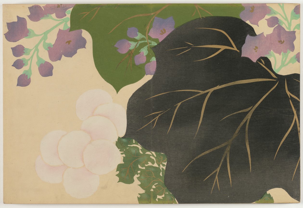 Bloemen van Honderd Werelden: Chrysant en Paulownia door Kamisaka Sekka