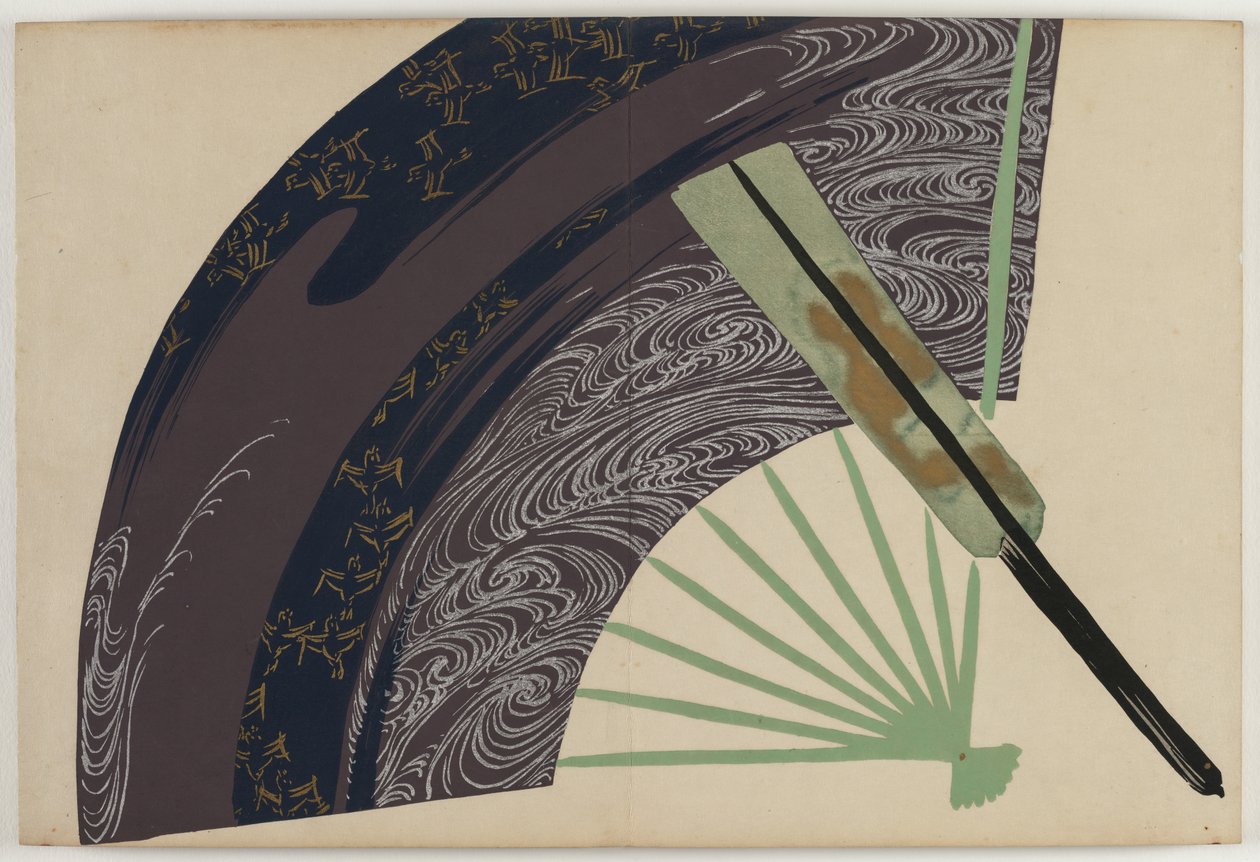 Bloemen van honderd werelden (Momoyogusa): Vouwwaaiers (Suehiro) door Kamisaka Sekka