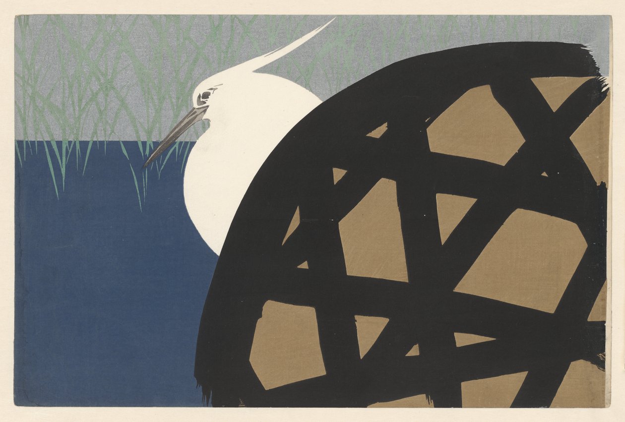 Witte Reiger door Kamisaka Sekka