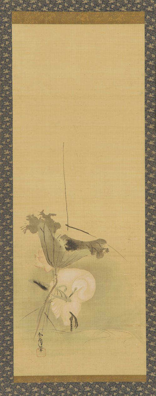 Reiger en lotus, Edo-periode door Kanô Yôboku Tsunenobu
