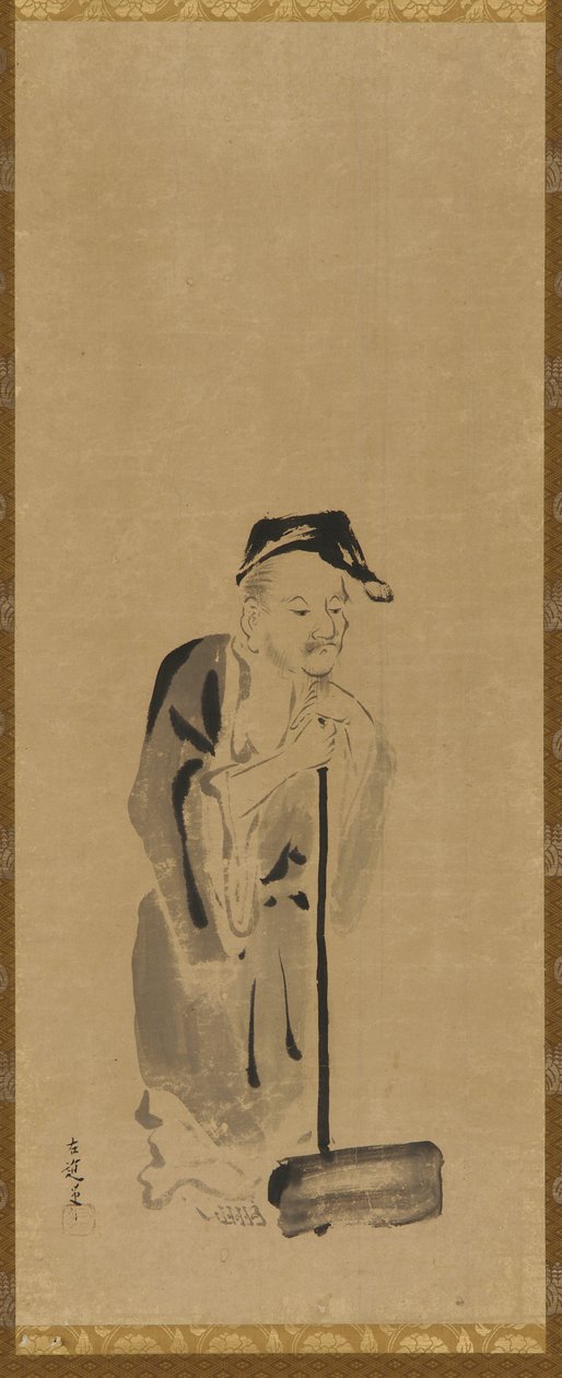 Shide Jittoku, Edo-periode, begin 17e eeuw door Kano Sadanobu