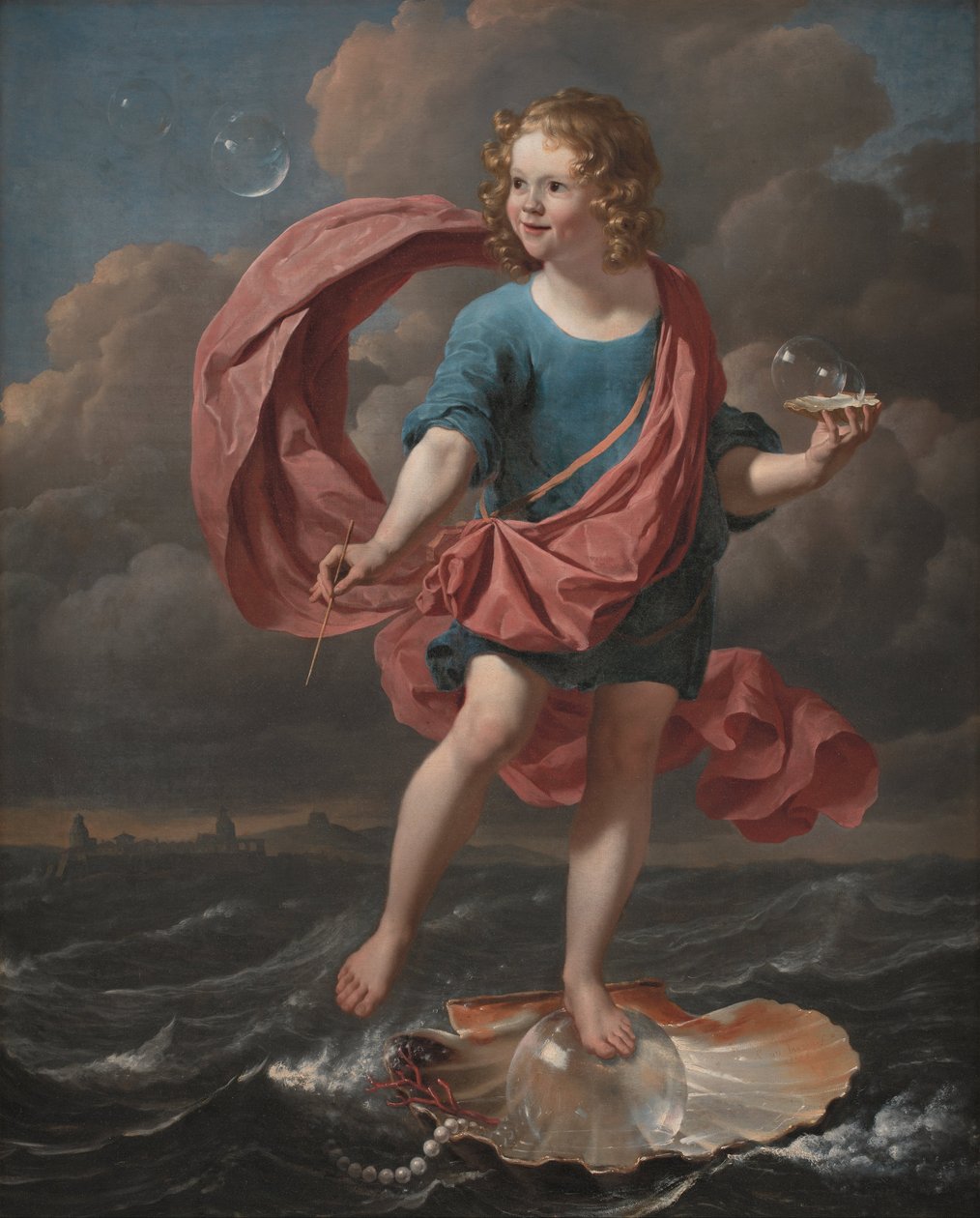 Jongen die zeepbellen blaast. Allegorie over de vergankelijkheid en kortstondigheid van het leven door Karel Dujardin