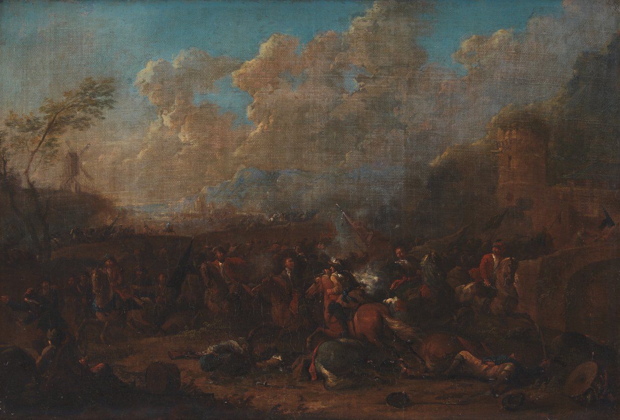 Cavalerieschermutseling bij een Fort door Karel Breydel