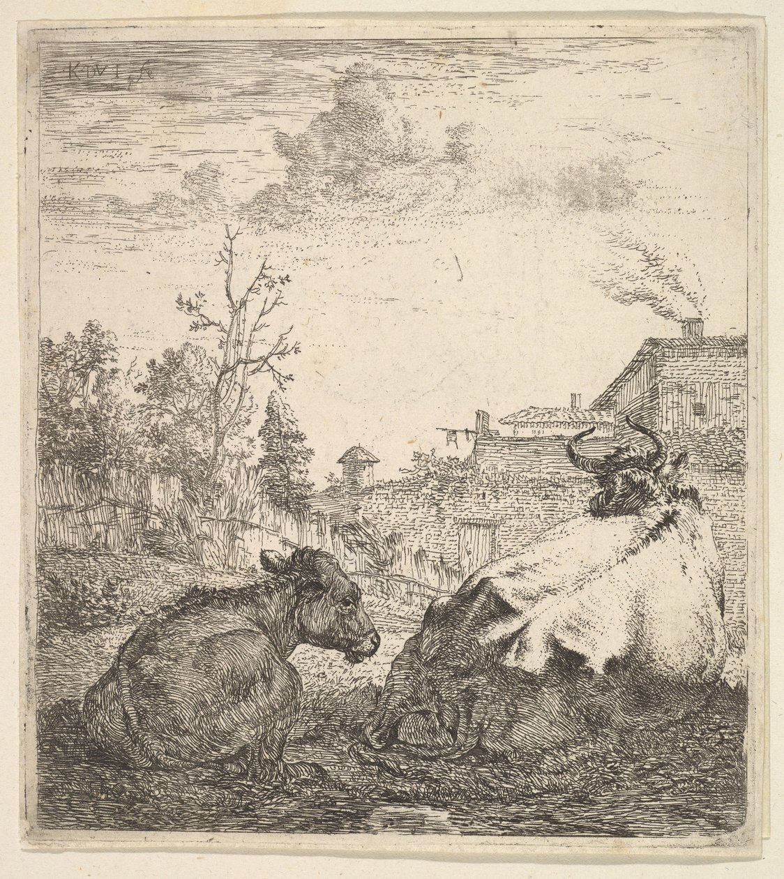 De koe en het kalf, 17e eeuw door Karel Du Jardin