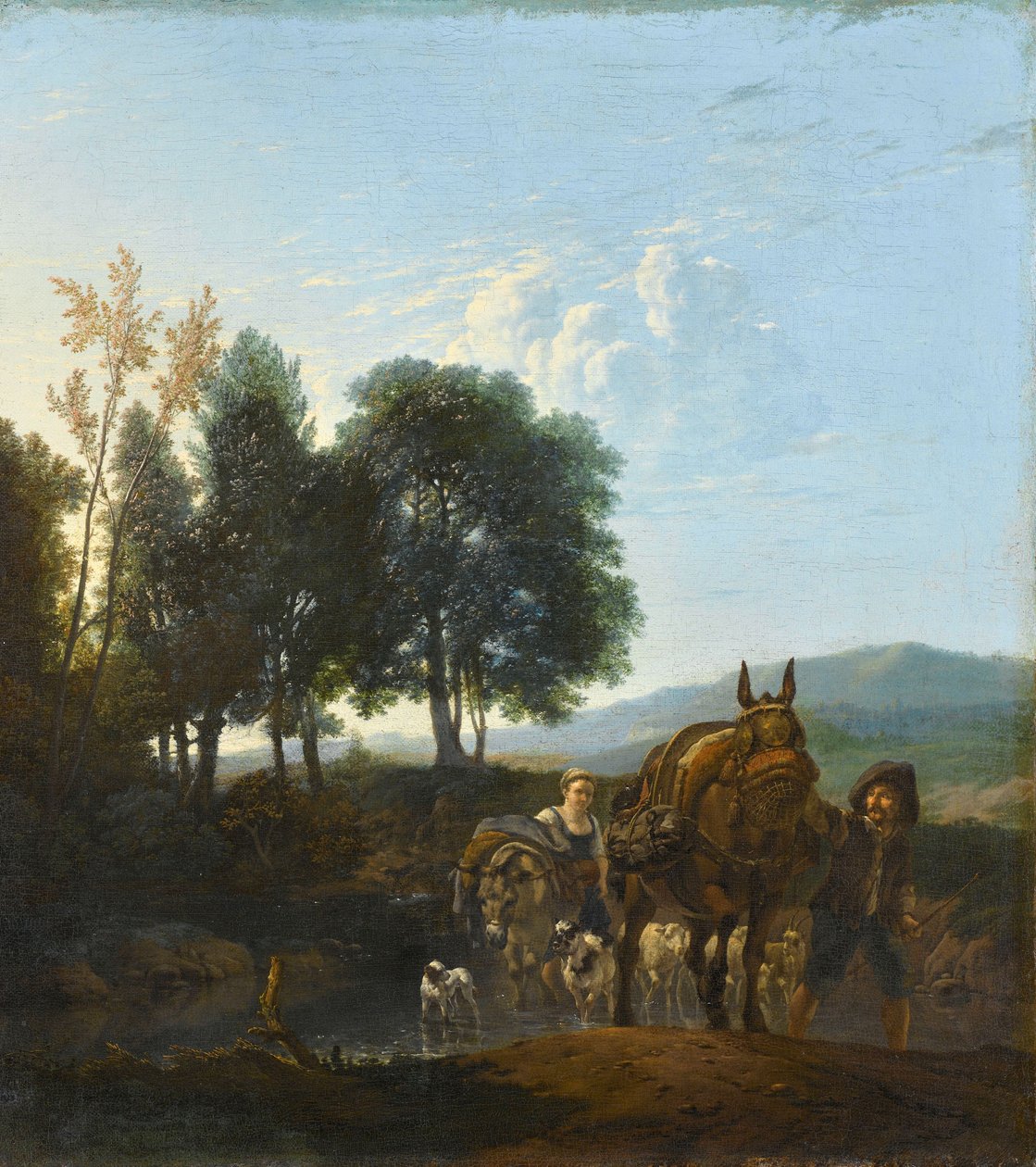 Landschap met ezeldrijver door Karel Dujardin