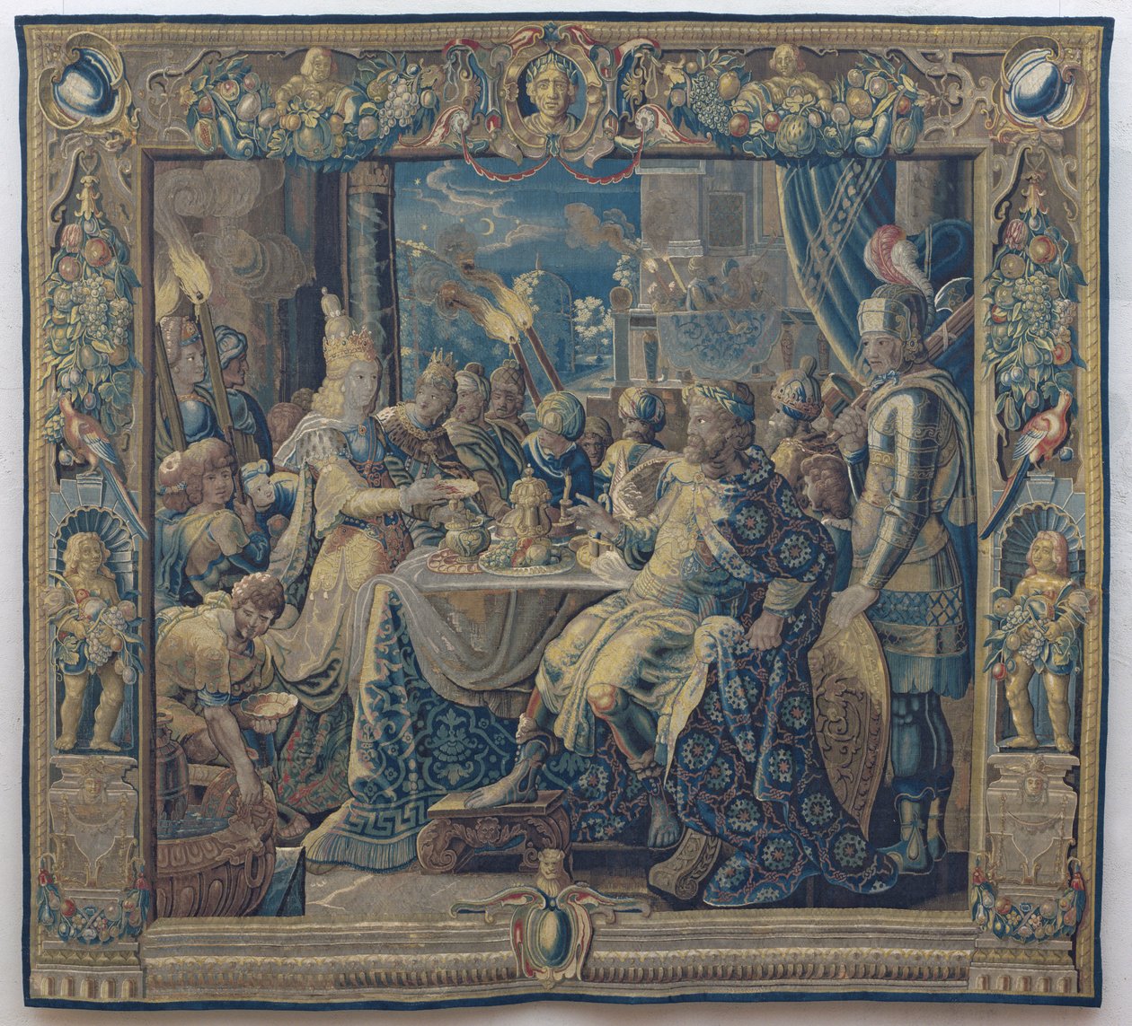 Cleopatra vermaakt Anthony, ca. 1640 door Karel van II (workshop of) Mander