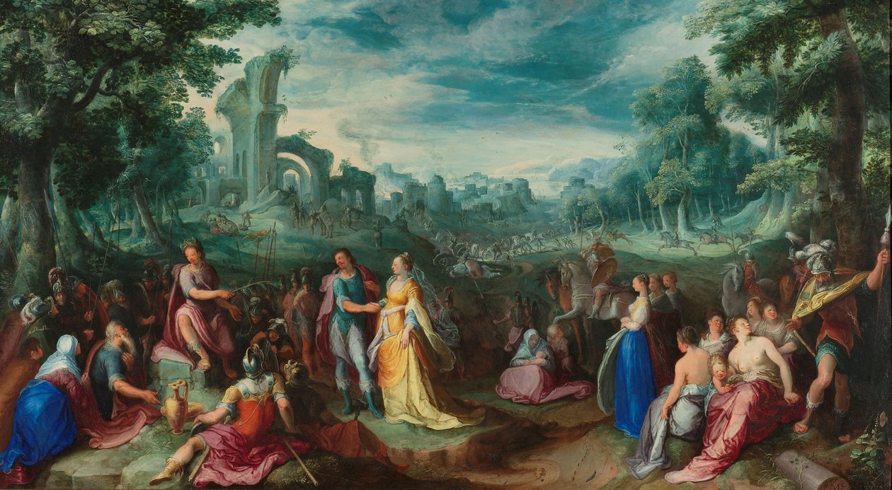 De kuisheid van Scipio (detail) door Karel van Mander (I)