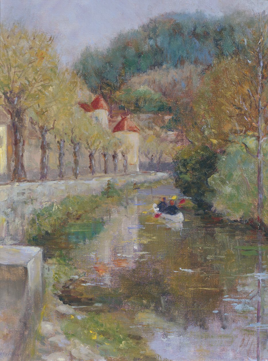 Kanaal bij Noyers, Bourgondië, 2002 door Karen Armitage