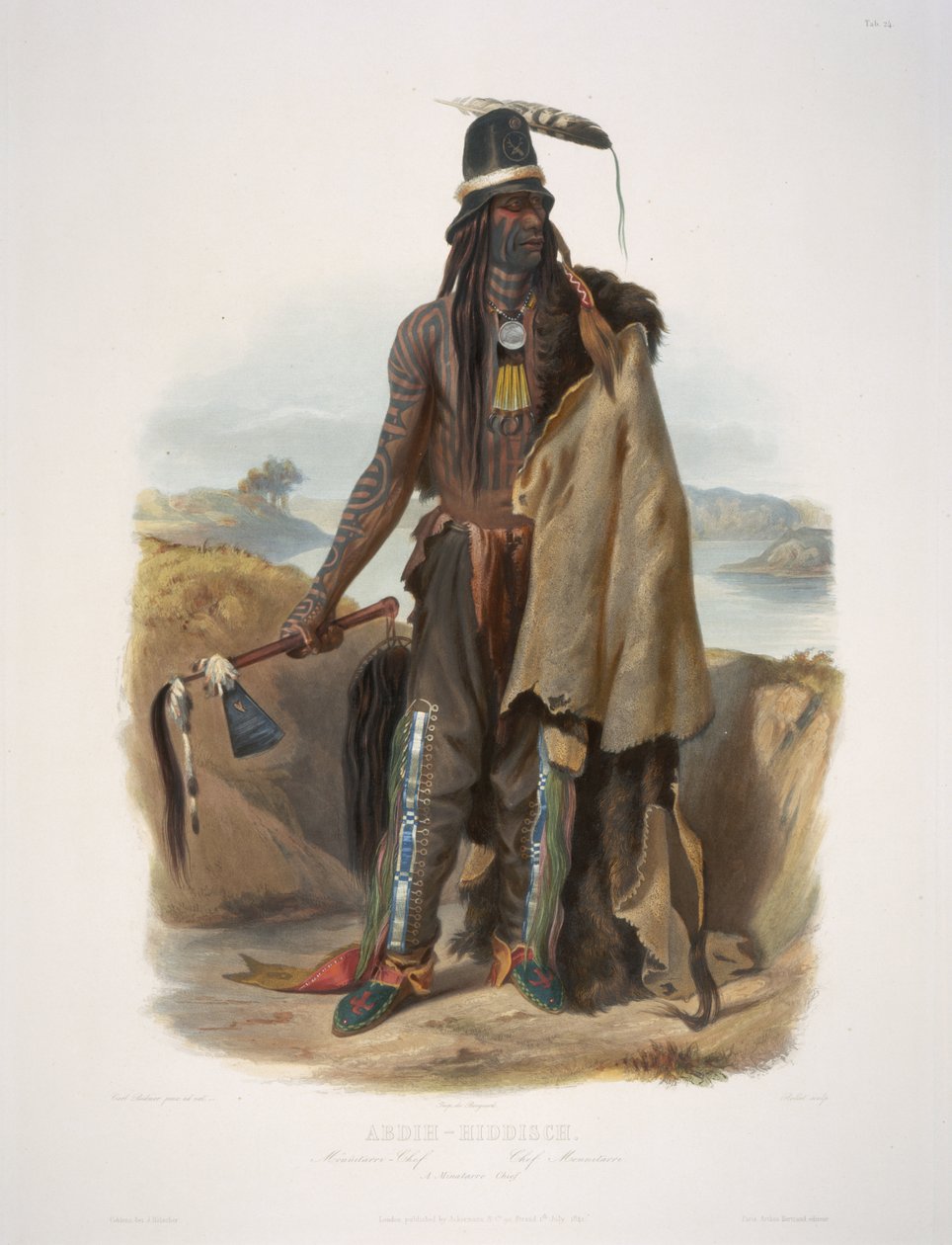 Abdih-Hiddisch. Een Minatarre-hoofdman door Karl Bodmer