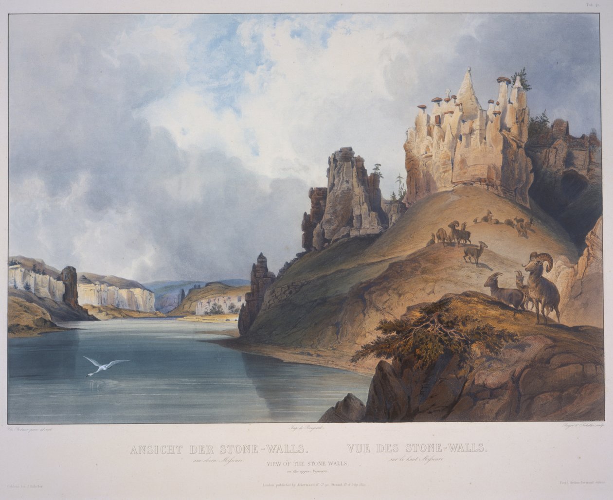 Uitzicht op de stenen muren door Karl Bodmer