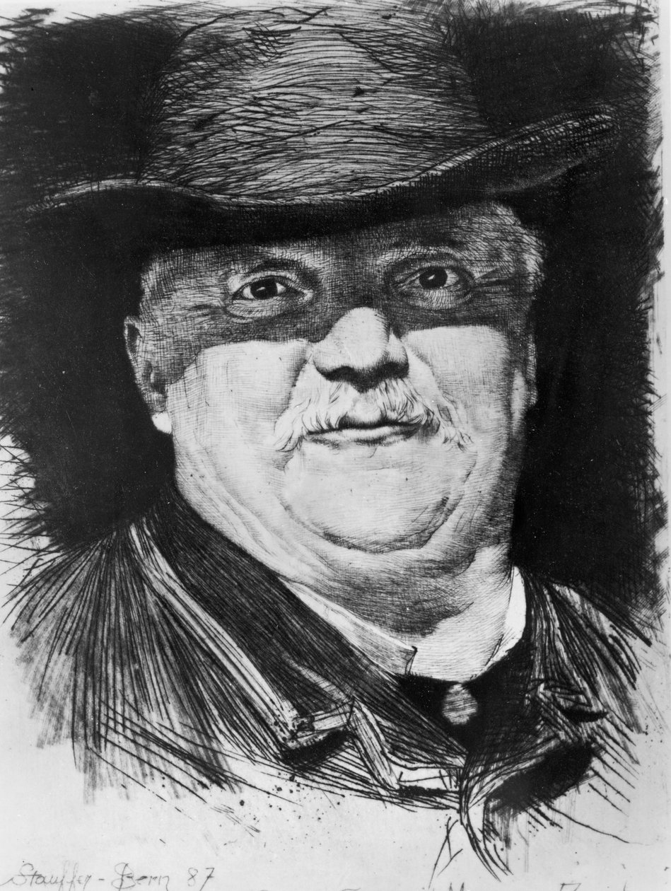 Portret van Conrad Ferdinand Meyer door Karl Stauffer Bern