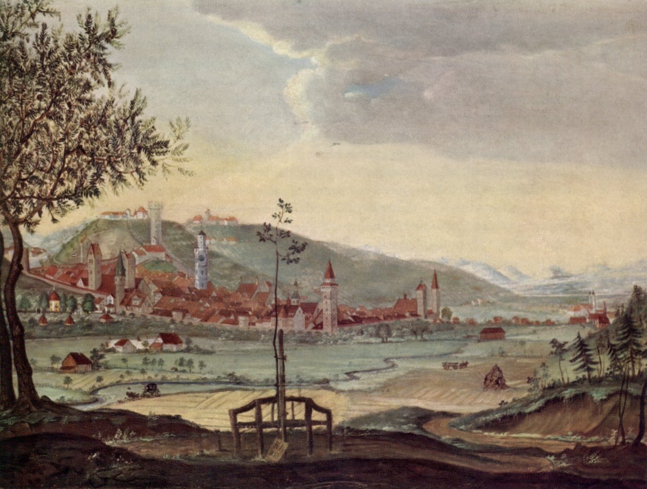 Ravensburg vanuit het noordwesten door Karl von Herrich
