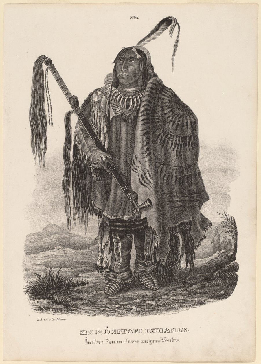 Een Monitari Indiaan door Karl Bodmer