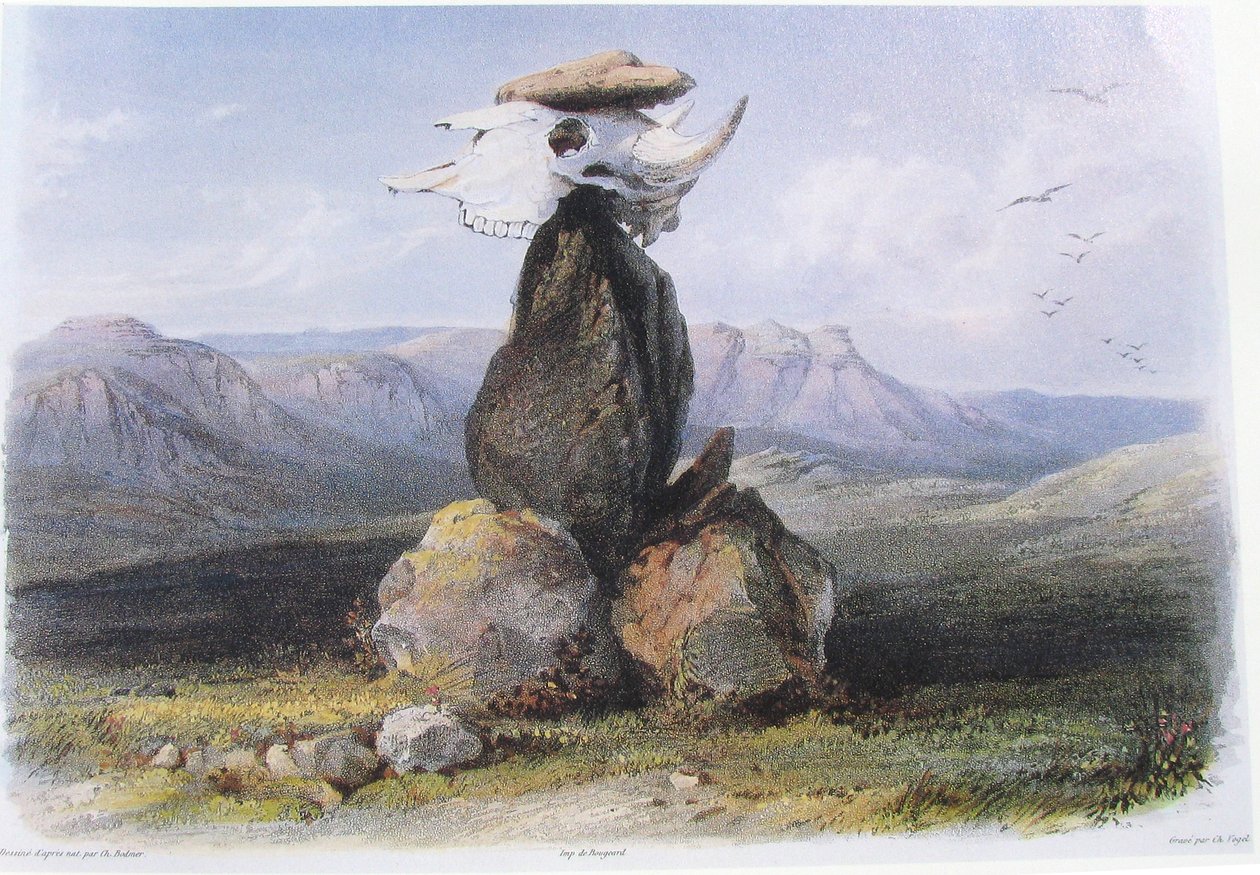 Karl Bodmer Toverstapel van Assinboin-indianen door Karl Bodmer