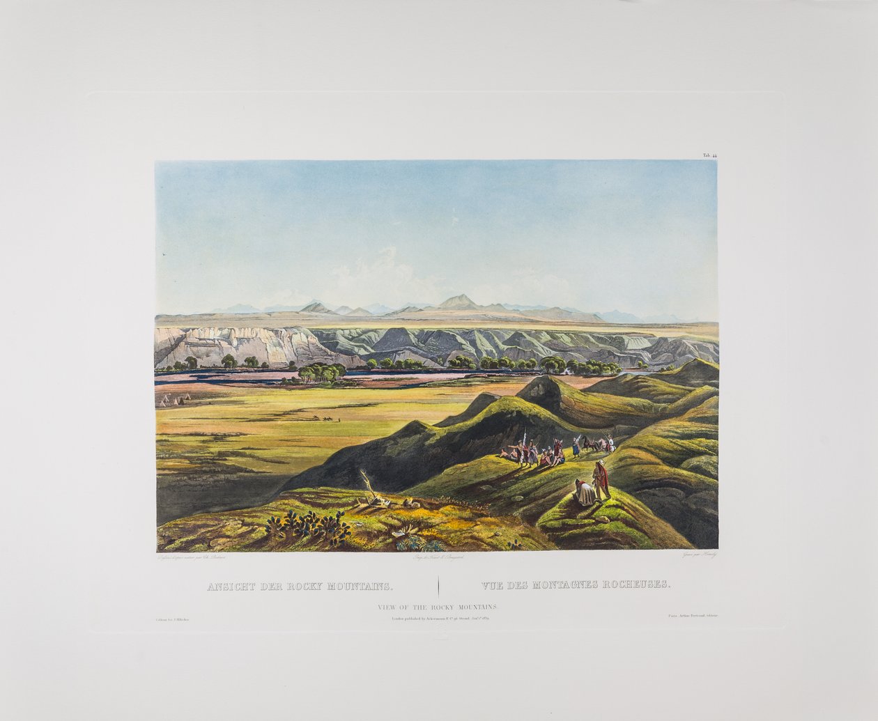 Tableau 44. Uitzicht op de Rocky Mountains, Bodmer