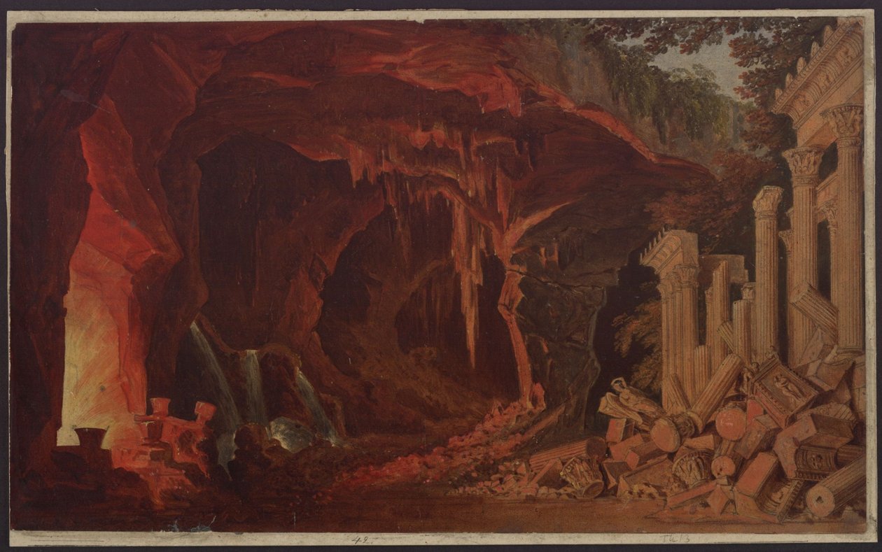 Alcidor. Opera van Gaspare Spontini. Ontwerp voor de 1e decoratie. Rotsgrot door Karl Friedrich Schinkel