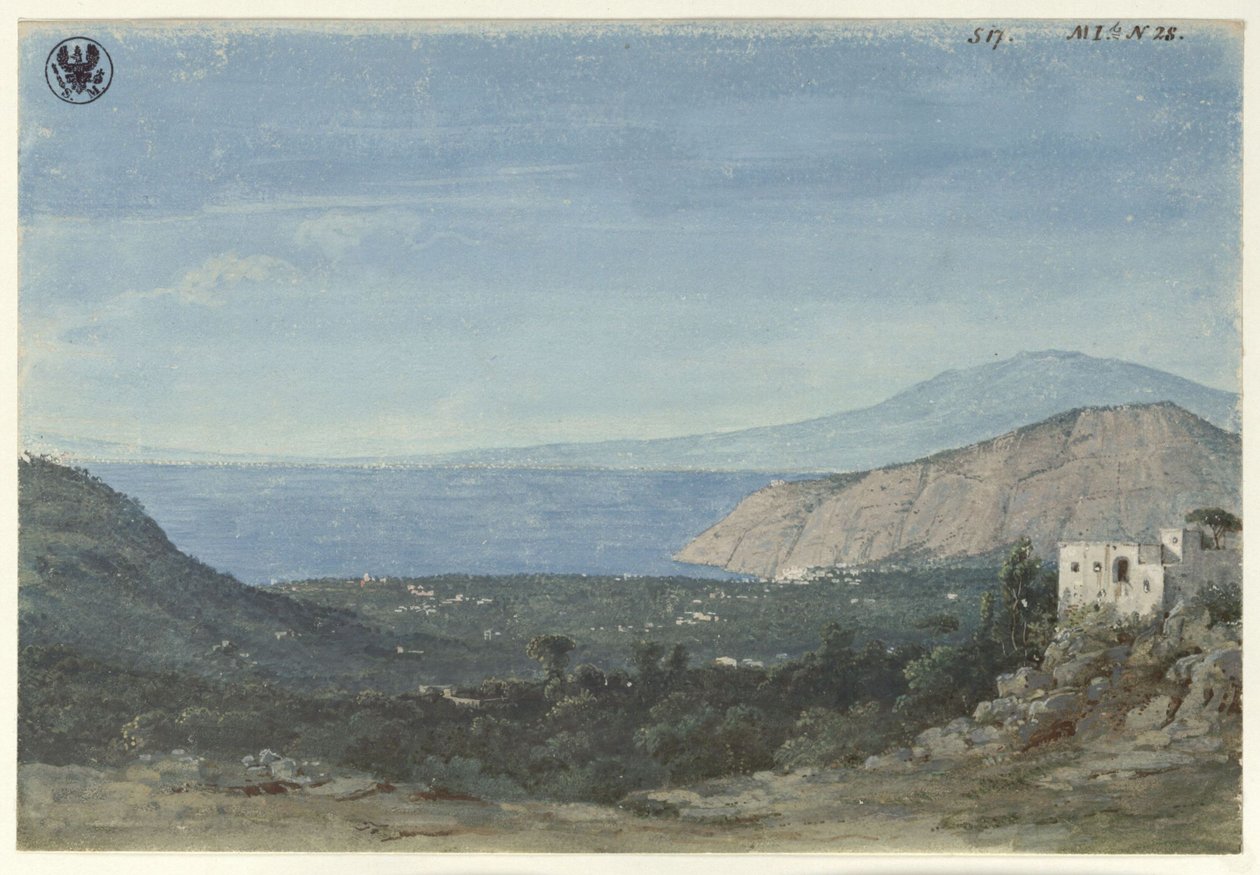 Gezicht op de omgeving van Napels / Gezicht op de vlakte van Sorrento vanaf de Colli di Fontanelle door Karl Friedrich Schinkel