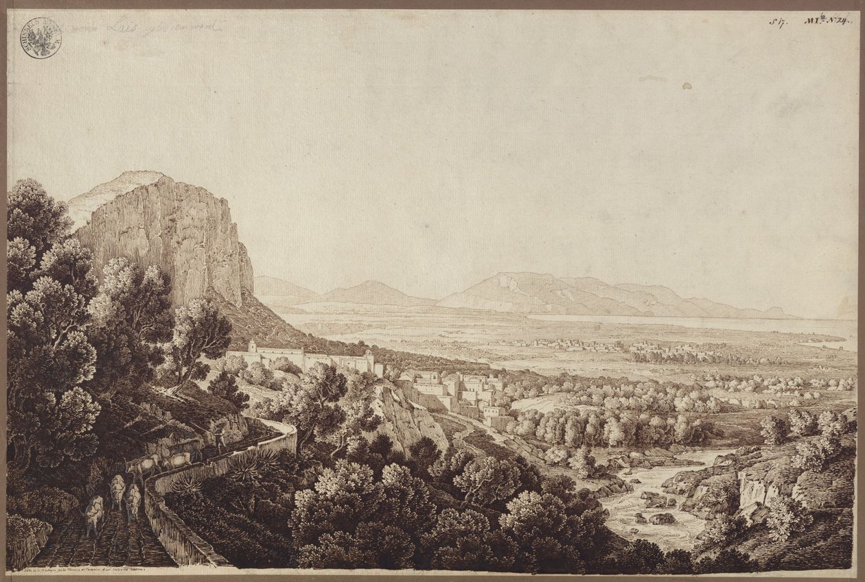 "Uitzicht op de vallei van Partinico op Sicilië" door Karl Friedrich Schinkel