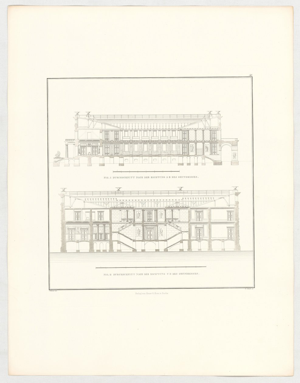 Afbeeldingen van het kasteel van Krzescowice, blad 50 uit de reeks „Verzameling architectonische ontwerpen” door Karl Friedrich Schinkel