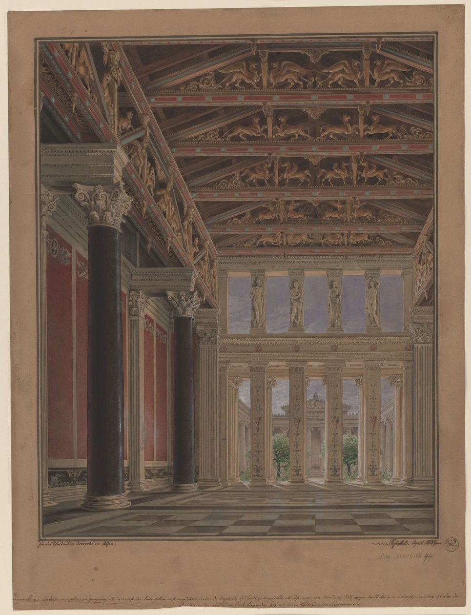 Athene, Akropolis. Paleis van koning Otto van Griekenland. Prinselijke zaal door Karl Friedrich Schinkel