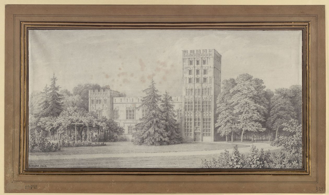 Berlijn. Cavalierhuis op het Pauweneiland. Aanzicht door Karl Friedrich Schinkel