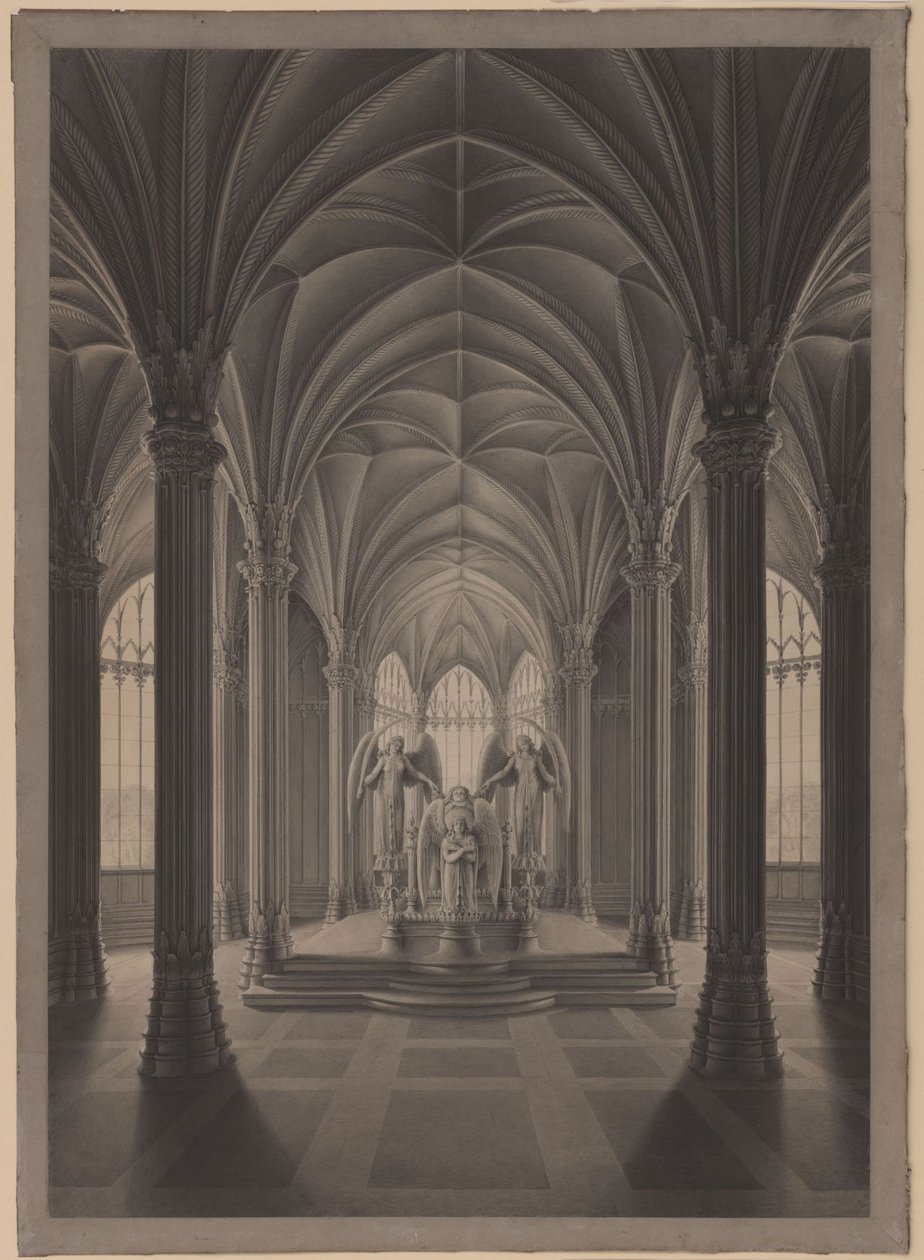 Berlijn. Slot Charlottenburg, slotpark, mausoleum van koningin Louise. Interieur door Karl Friedrich Schinkel