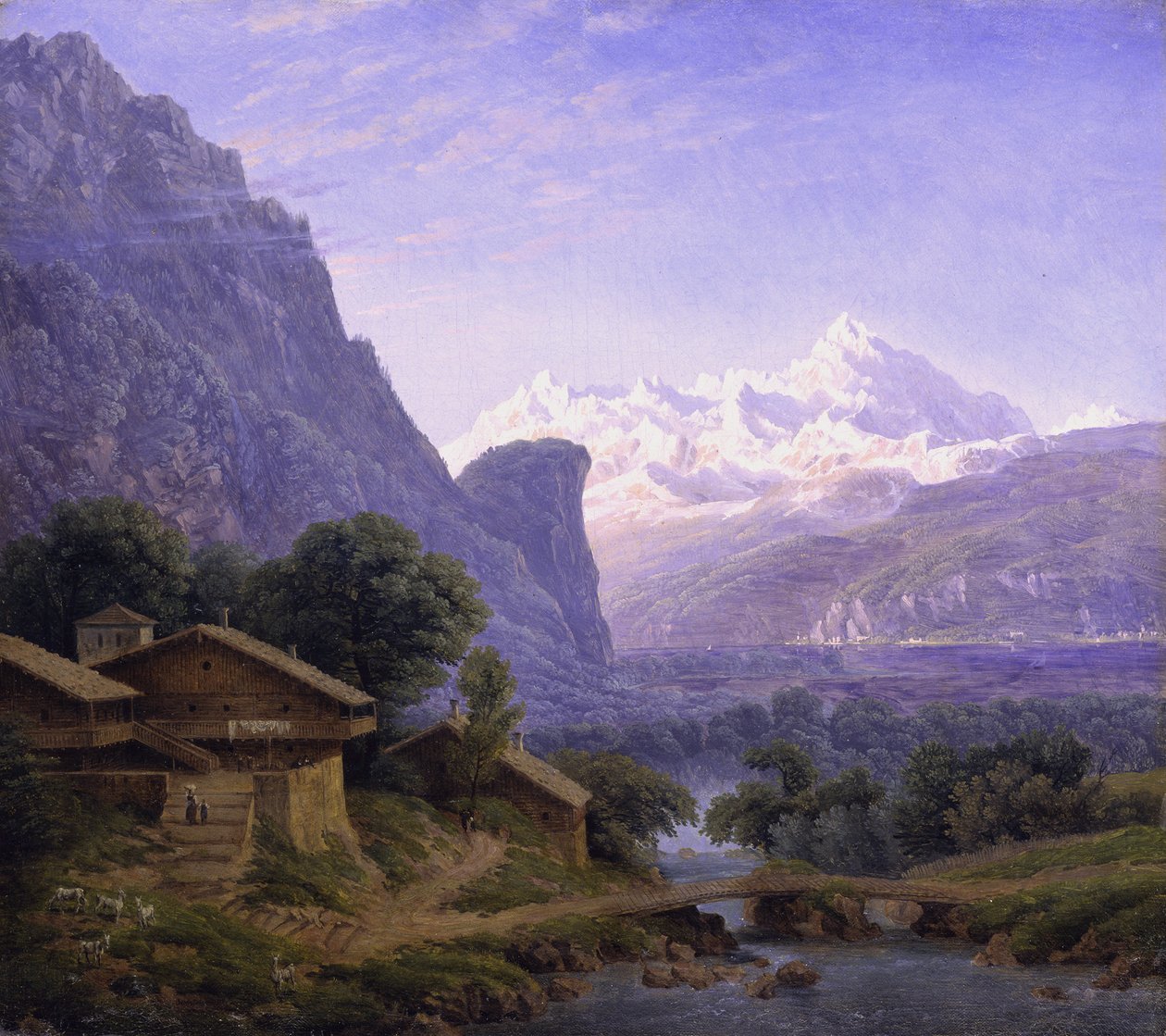 Gezicht op de Mont Blanc door Karl Friedrich Schinkel