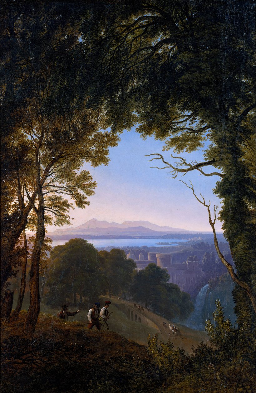 Uitzicht op een Italiaans landschap door Karl Friedrich Schinkel