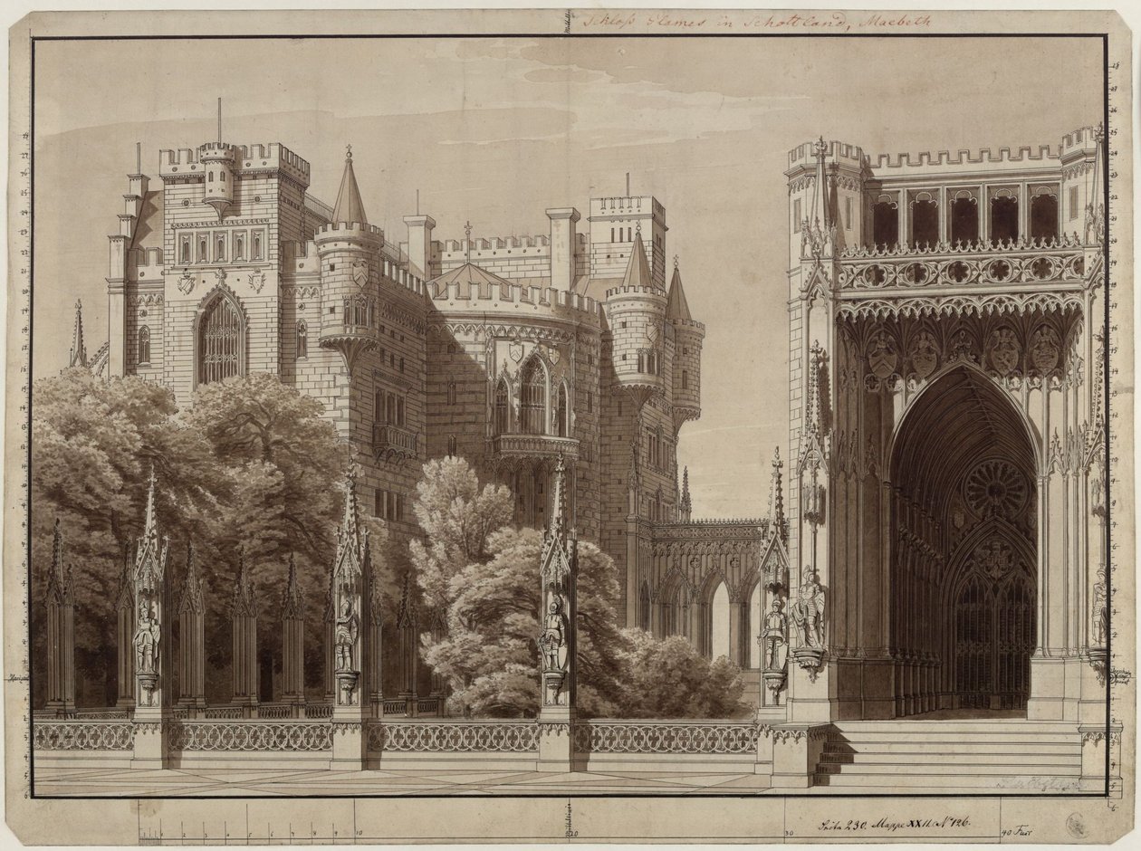 Decoratie voor algemeen gebruik. Kasteel door Karl Friedrich Schinkel