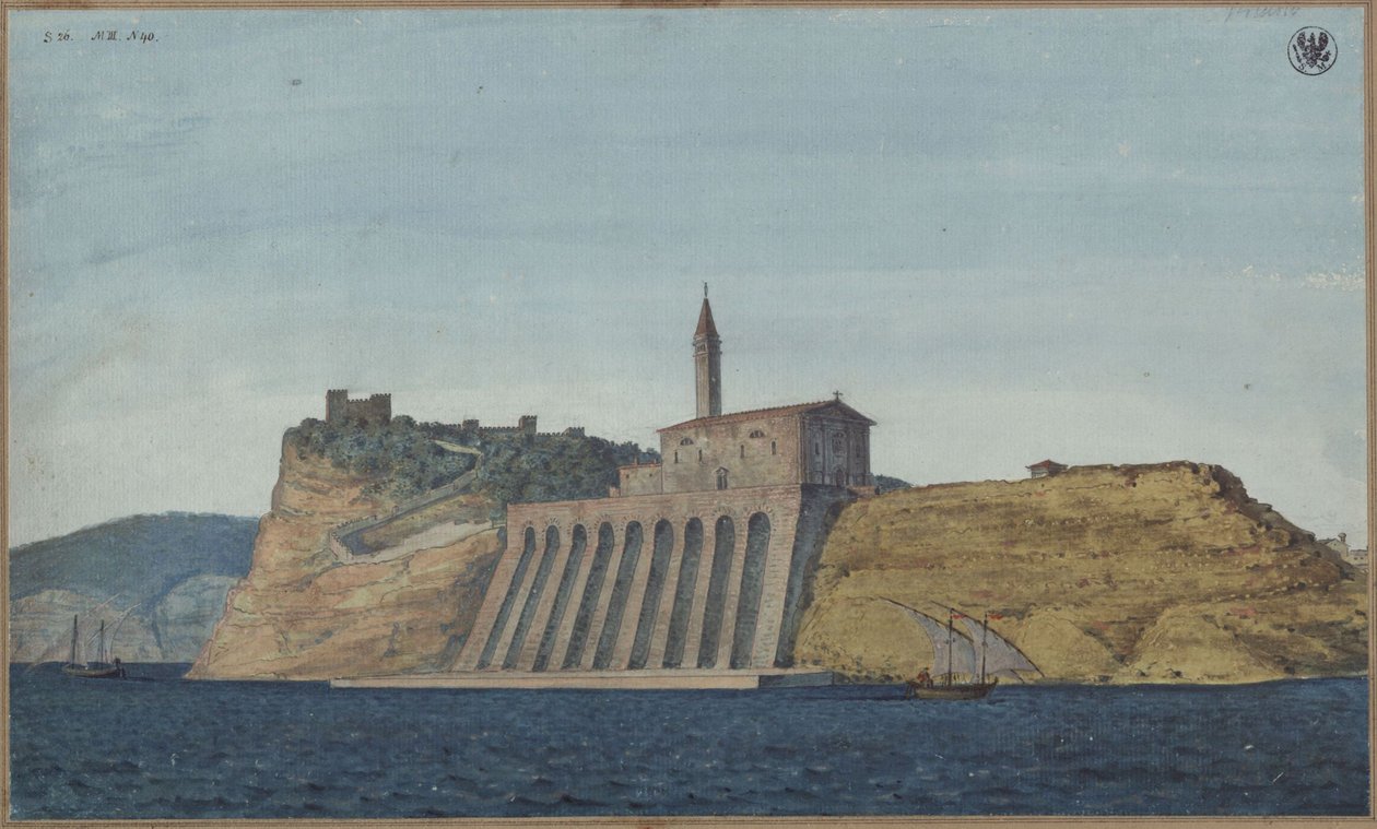 De dom van Piran in Istrië door Karl Friedrich Schinkel